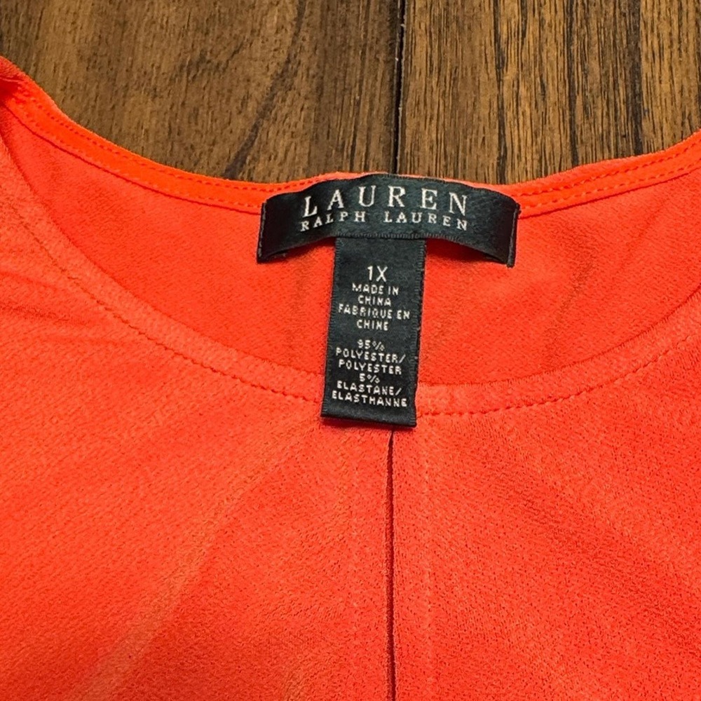 Lauren by Ralph‎ Lauren Bold Orange Women's 1X Top - Picture 2 of 4